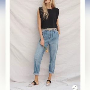 Anthropologie Pilcro Ultra High-Rise Pleated Trouser Jeans 26 Petite